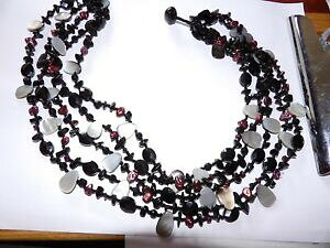 yzANZT[@lbNXlbNXKXtBgfilamento de la perla, vidrio de cinco madre de perla graduateing heavy collar g50313