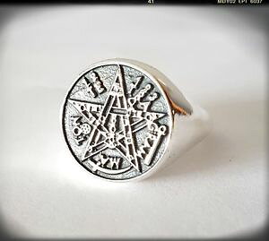 �y���������z�A�N�Z�T���[�@�l�b�N���X�X�^���v�����Otetragrammaton sello,tetragramton anillo esoterico,flamigera, pentagrama