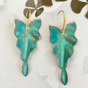 yzANZT[@lbNXAWFgNI[S[hre[WO[orecchini argento 925 zirconi foglia cuore smalto verde vintage oro