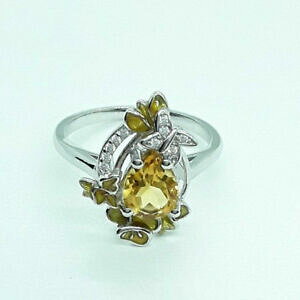 �y���������z�A�N�Z�T���[�@�l�b�N���X�N���G�C�V�����A���W�F���g�V���g��agnes creations bague crateur argent orne citrine jaune amp; email taille 53