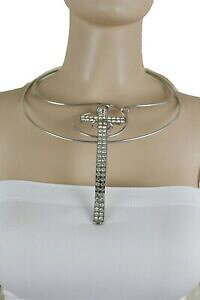 yzANZT[@lbNXXgh`[J[lbNXNXV[gpara dama,de plata metal bold strand gargantilla collar corto religioso cruz