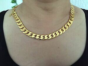 �y���������z�A�N�Z�T���[�@�l�b�N���X�|���}�[k�S�[���h���b�L�`�F�[���l�b�N���X�v���[���ghombres protegidos de polmero 12mm 24 18k cadena de oro plateado collar y bolsa de regalo de cum