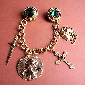 �y���������z�A�N�Z�T���[�@�l�b�N���X�_�u���N���b�N�u���[�`97 broche double a breloques