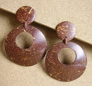�y���������z�A�N�Z�T���[�@�l�b�N���X�N���b�v1137 boucles doreille clips en noix de coco