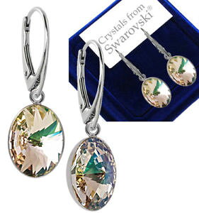 yzANZT[@lbNXX^[OVo[sAXXtXL[Hpendientes de plata esterlina 925 swarovski verde luminoso oval rivoli cristales