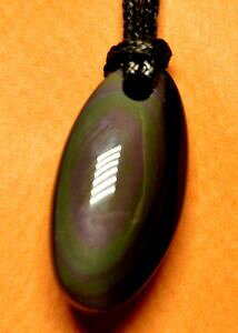 �y���������z�A�N�Z�T���[�@�l�b�N���X�Z���X�e�f��pendentif en obsidienne oeil celeste du mexique 33x16mm il
