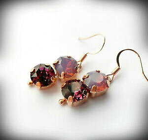 yzANZT[@lbNXsNS[hXtXL[NX^VNIp[AWXgCOchapado en oro rosa pendientes con cristales de swarovski cyclamen palo y amatista