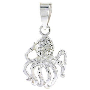 �y���������z�A�N�Z�T���[�@�l�b�N���X�r���V���o�[�y���_���g�^�R�C�^���Ade ley plata impecable calidad pulpo colgante charm, 18 italiano