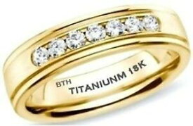 【送料無料】アクセサリー　ネックレスゴールドチタントーン150 ct hombre titanium tono oro anillo de compromiso alianza de boda