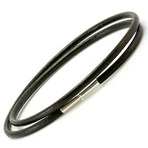 �y���������z�A�N�Z�T���[�@�l�b�N���X�^�[���X�^�[�����O�V���o�[�M���V���u���E��para hombredamas real cuero pulseracierre de plata esterlina giro 3mm marrn griego