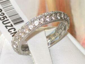yzANZT[@lbNXXeXX`[Otanillo de acero inoxidable 1225 completo eternity anillo de bodas pave no deslustre apilamiento