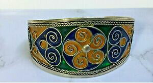 �y���������z�A�N�Z�T���[�@�l�b�N���X�V���o�[�G�i�����u���X���b�g�X���[��artisan plata pulsera brazalete esmalte remolino grabado