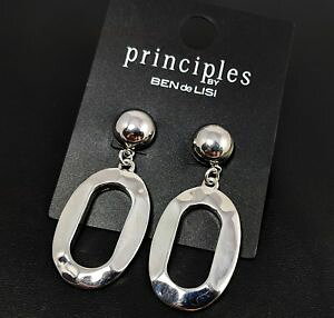 yzANZT[@lbNXsvbVCOxf[Wprecioso silvertone largo pendientes con pasador empuje hacia atrs por los principios por ben de lisi