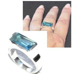 �y���������z�A�N�Z�T���[�@�l�b�N���X�X�^�[�����O�V���o�[�W���R�j�E�������O�����Obonito anillo en plata maciza 925 circonio azul t 58 joya ring