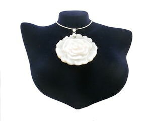 yzANZT[@lbNX`F[Vo[p[y_g[Ycolgante rose en autntico madreperla con cadena plateado, floracin, regalo joyas