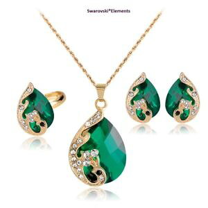 yzANZT[@lbNXXtXL[F[boucles doreille collier bague swarovski lment pendentif ovale vert poche