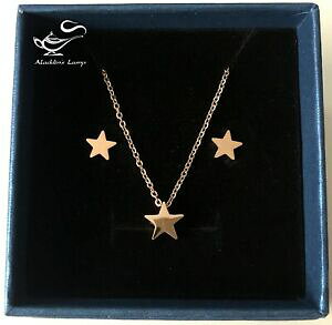 �y���������z�A�N�Z�T���[�@�l�b�N���X�Tparure collanaorecchinistellastellinastaracciaio inoxplaccato doro rosa