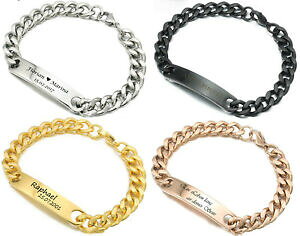 yzANZT[@lbNXXeXX`[p[gi[uXbguXbg{bNXid pulsera de acero inoxidable grabado segn preferencias socios pulseras con box 4 colores