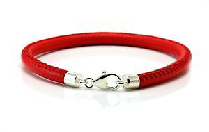 yzANZT[@lbNXipX^[OVo[para hombredamas 5 mm napa brazaletecierre de plata esterlina 925rojohecho a mano