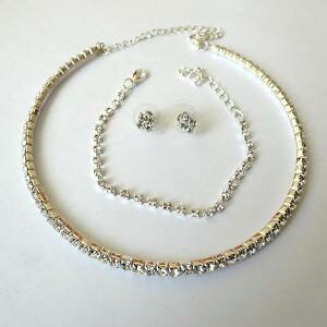 yzANZT[@lbNXejXAWFgrALparure tennis colore argento collana bracciale orecchini zirconi bianchi 19 m