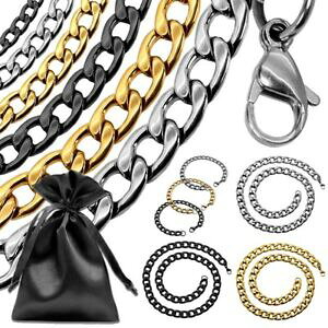 �y���������z�A�N�Z�T���[�@�l�b�N���X�`�F�[���l�b�N���X�J���[�u���X���b�g�S�[���h�V���o�[�u���b�Nset collarcadena y pulsera de acero inoxoxidable color oro plata negro 5080cm