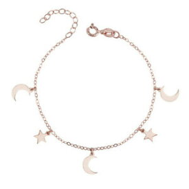 【送料無料】アクセサリー　ネックレスブレスレットスターリングシルバームーンピンクゴールドbrazalete 925 sterling silver moon amp; starchapado en oro rosa