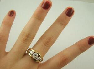 �y���������z�A�N�Z�T���[�@�l�b�N���X�v���[�N�~�N����bague en plaque or 18k 5 microns poinconee neuve en taille 54