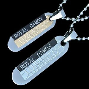 �y���������z�A�N�Z�T���[�@�l�b�N���X�p�[�g�i�[�p�[�g�i�[�`�F�[�����C�����f�C�����X�e�����X�X�`�[���`�F�[���u���b�N�S�[���hcadena socio royal damon pareja de acero inoxidable remolques cadenas neg