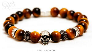 �y���������z�A�N�Z�T���[�@�l�b�N���X�^�C�K�[�A�C�r�[�Y�u���X���b�g�u���X���b�g�u���X���b�gpulsera perlas ojo de tigre 925 plata skull calavera seora pulsera caballero bracelet