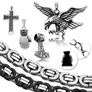 �y���������z�A�N�Z�T���[�@�l�b�N���X�u���X���b�g�l�b�N���X�`�F�[���y���_���g�N���X�X���[�v�n���}�[�O���[�ucollar cadena pulsera pendiente colgante acero cruz thors hammer guila guante