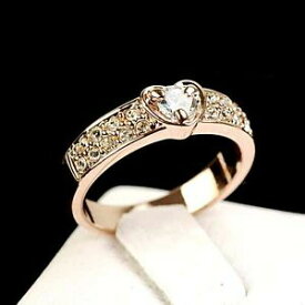 【送料無料】アクセサリー　ネックレスリングkゴールドコミットメントガラスcorazn lujo mujeres anillo oro 18k y cristal de compromiso idea regalo