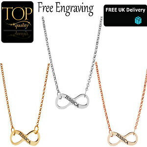 �y���������z�A�N�Z�T���[�@�l�b�N���X�J�X�^���l�[���l�b�N���X���b�L�o��personalizado infinito grabado collar con nombre chapado doradas rosas