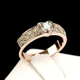 【送料無料】アクセサリー　ネックレスローズゴールドリングkローズゴールドガラスcorazn anillo mujer rose gold oro rosa 18k chapado cristal anillo de compromiso