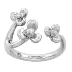 �y���������z�A�N�Z�T���[�@�l�b�N���X�X�^�[�����O�V���o�[�����Oplata de ley 3 petalo flores anillo para mujer, alto pulido impecable calidad