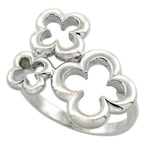 �y���������z�A�N�Z�T���[�@�l�b�N���X�X�^�[�����O�V���o�[�����Oplata de ley 3 flor anillo para mujer, alto pulido impecable calidad
