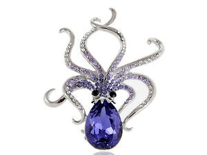 yzANZT[@lbNXTt@CAt@bVCXg[p[v^Ru[`p[eBmoda estilo zafiro prpura del rhinestone elementos pulpo fiesta pramo broche