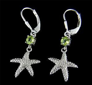 �y���������z�A�N�Z�T���[�@�l�b�N���X�V���o�[�y���h�b�g�n���C�V�[�X�^�[�����Ooriginal peridoto plata 925 hawi seastar estrella de mar pendientes largos