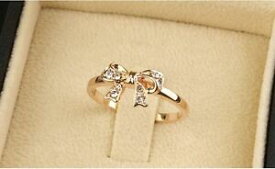 【送料無料】アクセサリー　ネックレスタイピンクゴールドリングメッキクリスタルクリスマスlazo anillo oro rosa oro 18k chapado cristal anillo de compromiso regalo navidad