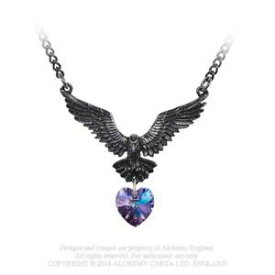 【送料無料】アクセサリー　ネックレスゴシックワタリガラスハートペンダントネックレスestao alquimia gtica hamingja raven pjaro cristal corazn colgante collar p857