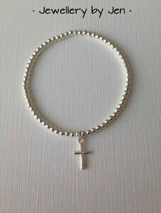 yzANZT[@lbNXr[YuXbgVo[NXelstica con cuentas pulsera de plata de ley cruz regalo bautizosagrada comunin