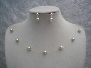 yzANZT[@lbNXChlbNXEGfBOhXt[eBOCOcollar y aretes perlas de dama de honor boda traje de novia de ilusin flotante 17c