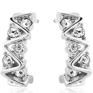 yzANZT[@lbNXNAzCgS[ht[vCMXCOoro blanco acabado claro cz medio aro aretes joyera de calidad vendedor de reino unido