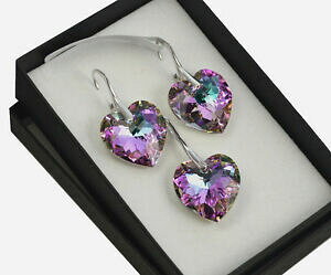 yzANZT[@lbNXXtXL[Vo[COZbgn[g925 pendientes de plataset hecha con cristales de swarovski * vitrail light * 18mm corazn