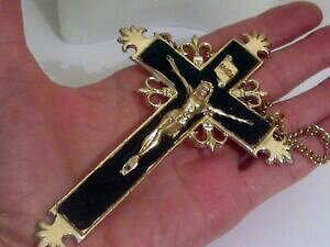 �y���������z�A�N�Z�T���[�@�l�b�N���X�N���X�C�G�X�u���b�N�S�[���hgran cruz jess ornamento religioso iglesia mantenimiento oro negro