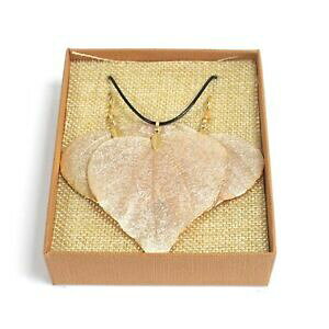 �y���������z�A�N�Z�T���[�@�l�b�N���X�y�[�p�[�W���G���[�l�b�N���Xnuevo hoja real joyera collar y pendiente conjunto orohoja de corazn