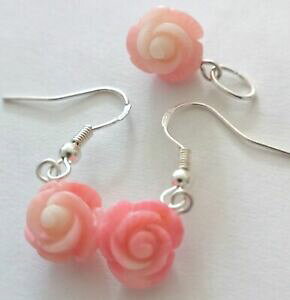 �y���������z�A�N�Z�T���[�@�l�b�N���X�V���o�[�s���N�y���_���g�C�������Odelicado 925 plata colgante de coral rosa y aretes b7k