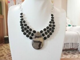 【送料無料】アクセサリー　ネックレスネックレスストンa estrenar grande plateado collar de declaracin con negro varios colores ston