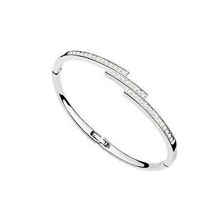 yzANZT[@lbNXzCgVo[NX^`FRNACXg[uXbgnuevo blanco brillante original checa rhinestone claro cristal plata brazalete pulsera