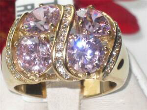 yzANZT[@lbNXS[hsNTt@CAXeXX`[O1099 11ct oro zafiro rosa bastante cz anillo negrita espumoso de acero inoxidable 18ct