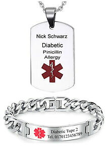 yzANZT[@lbNX^OuXbgid masivamente medicina dog tag o pulsera con grabado segn preferencias nuevo notartzt sos